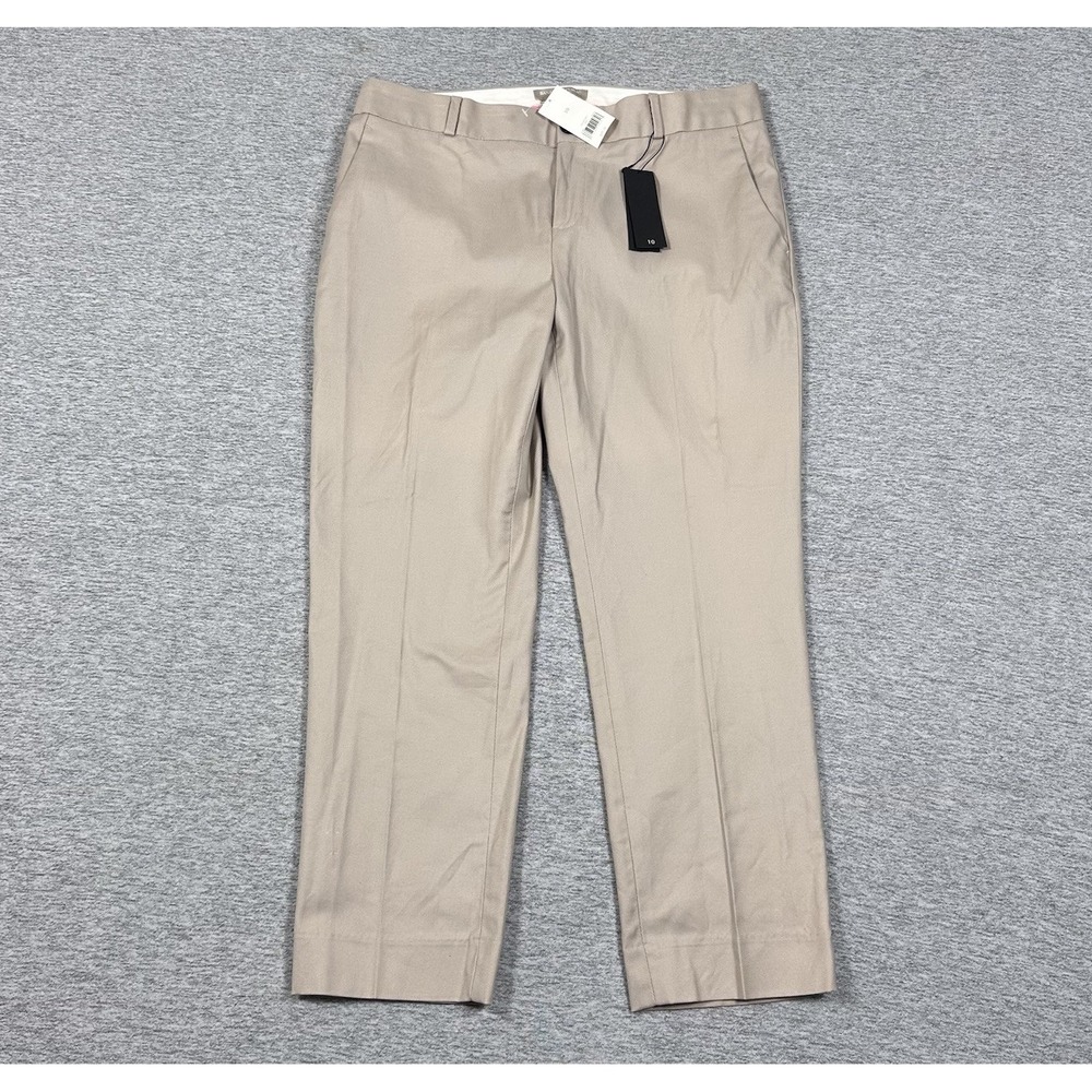 Banana Republic Pants Womens Size 10 Beige Hampton Slim Straight Crop NEW